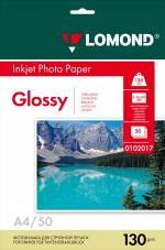 Бумага Lomond 130 г/м, глянец, А4 50л. Код 0102017